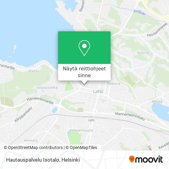 Hautauspalvelu Isotalo kartta