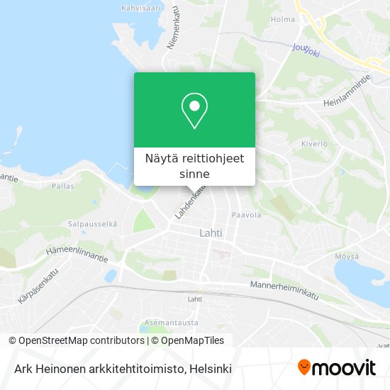 Ark Heinonen arkkitehtitoimisto kartta