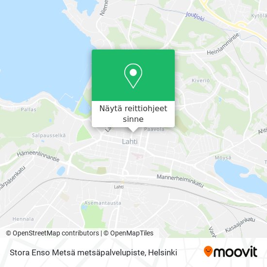 Stora Enso Metsä metsäpalvelupiste kartta