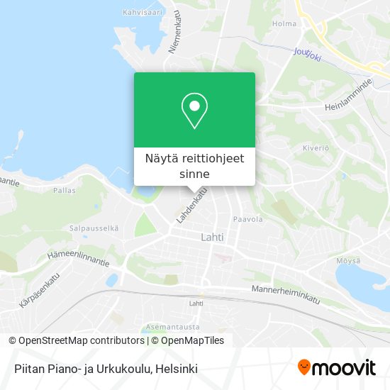 Piitan Piano- ja Urkukoulu kartta
