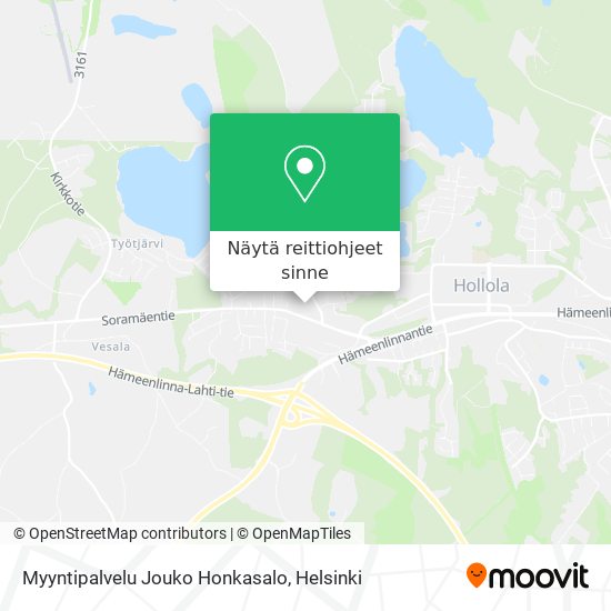 Myyntipalvelu Jouko Honkasalo kartta