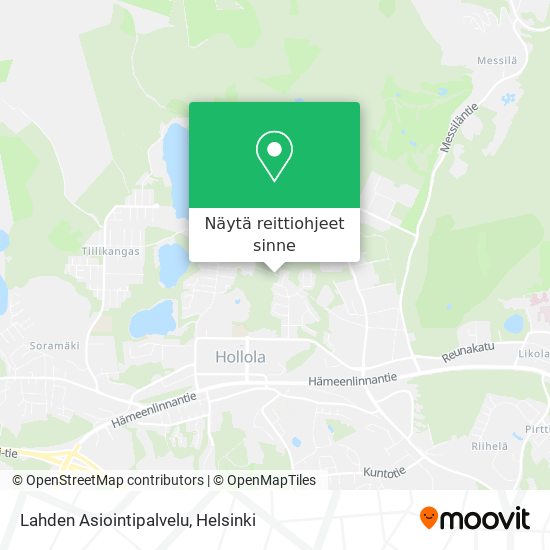 Lahden Asiointipalvelu kartta