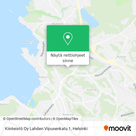 Kiinteistö Oy Lahden Vipusenkatu 1 kartta