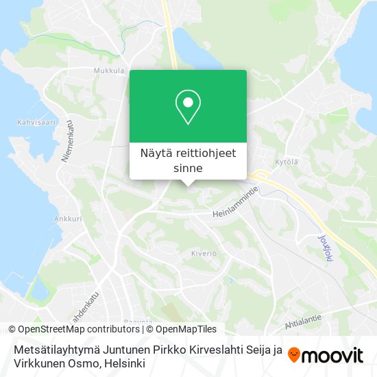Metsätilayhtymä Juntunen Pirkko Kirveslahti Seija ja Virkkunen Osmo kartta