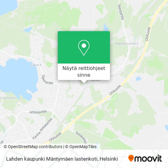 Lahden kaupunki Mäntymäen lastenkoti kartta