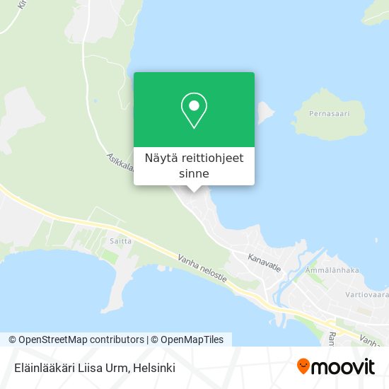 Eläinlääkäri Liisa Urm kartta