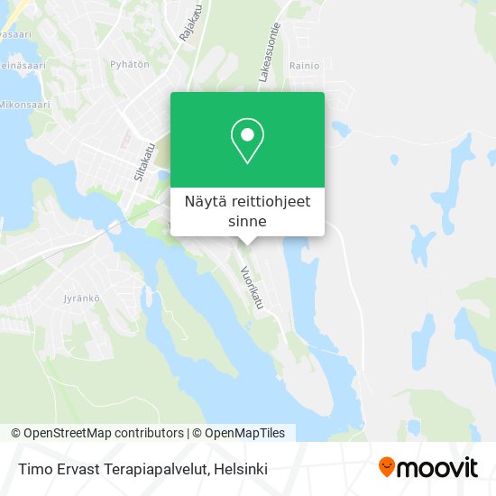 Timo Ervast Terapiapalvelut kartta