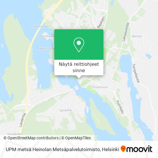 UPM metsä Heinolan Metsäpalvelutoimisto kartta