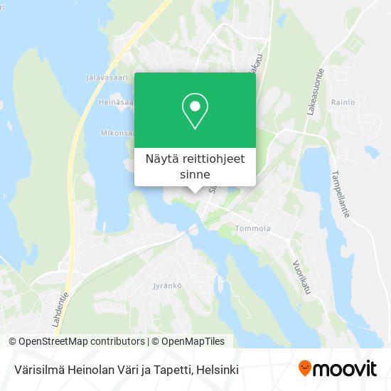 Värisilmä Heinolan Väri ja Tapetti kartta