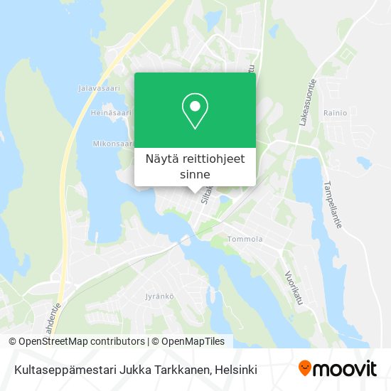 Kultaseppämestari Jukka Tarkkanen kartta