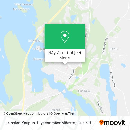 Heinolan Kaupunki Lyseonmäen yläaste kartta