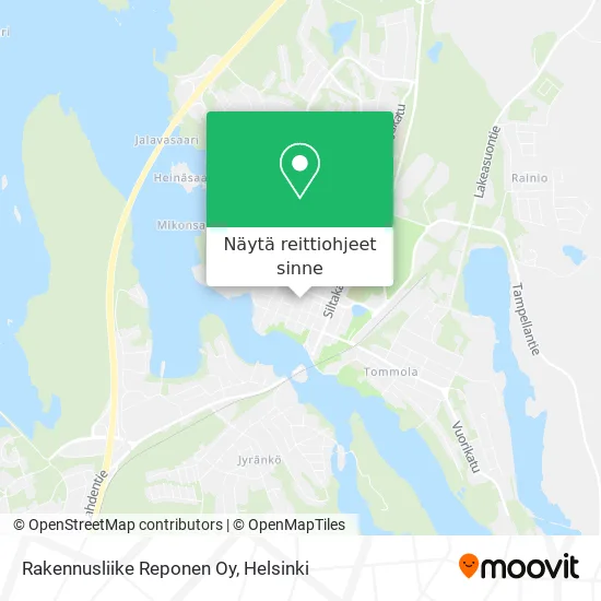 Rakennusliike Reponen Oy kartta