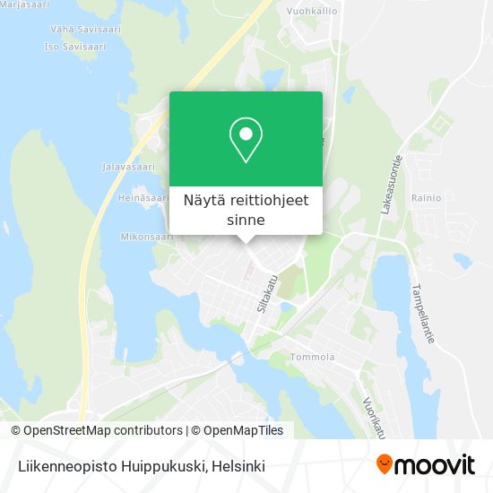 Liikenneopisto Huippukuski kartta