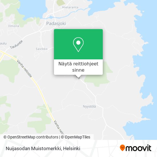 Nuijasodan Muistomerkki kartta