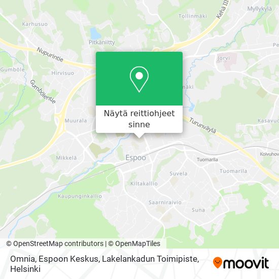 Omnia, Espoon Keskus, Lakelankadun Toimipiste kartta