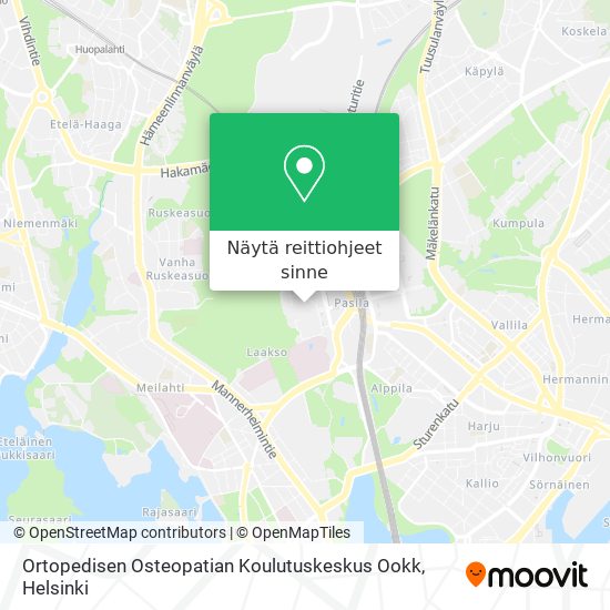 Ortopedisen Osteopatian Koulutuskeskus Ookk kartta