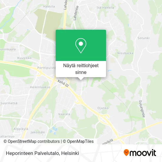 Heporinteen Palvelutalo kartta