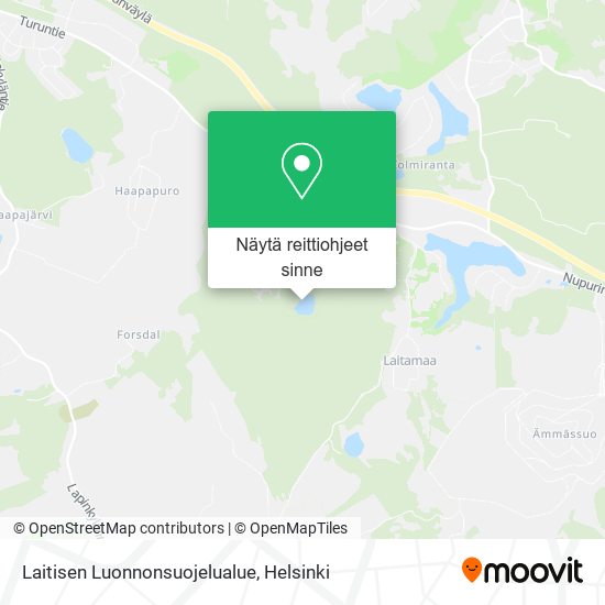 Laitisen Luonnonsuojelualue kartta