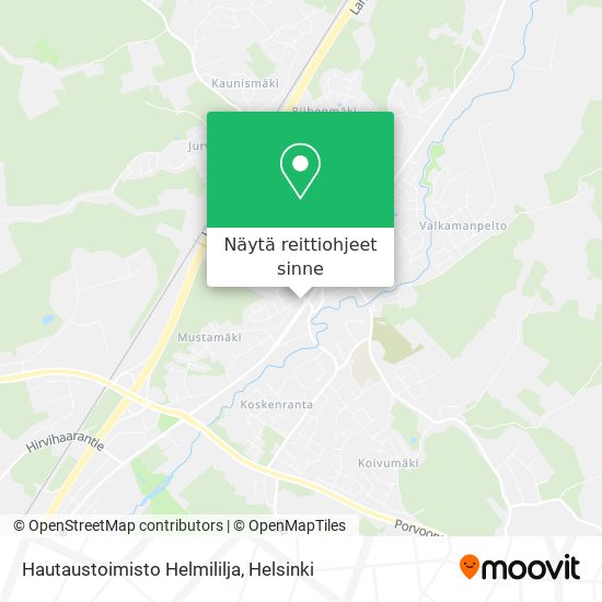 Hautaustoimisto Helmililja kartta