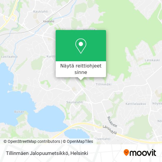 Tillinmäen Jalopuumetsikkö kartta