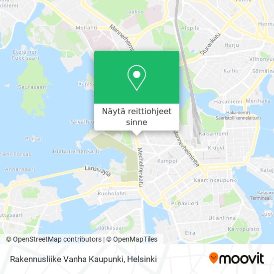 Rakennusliike Vanha Kaupunki kartta