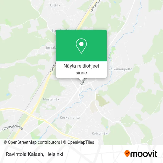 Ravintola Kalash kartta