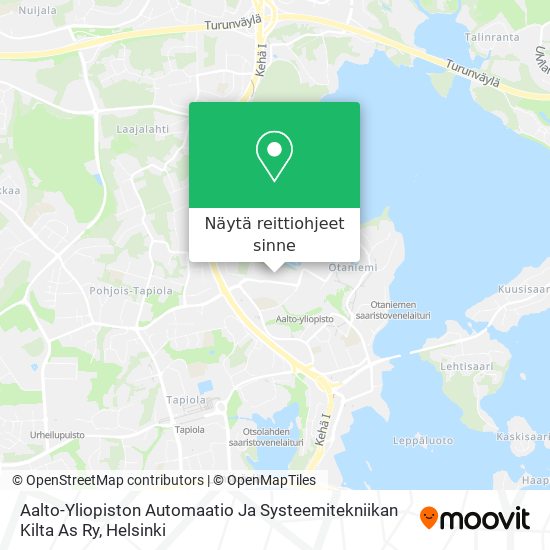 Aalto-Yliopiston Automaatio Ja Systeemitekniikan Kilta As Ry kartta