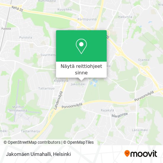 Jakomäen Uimahalli kartta