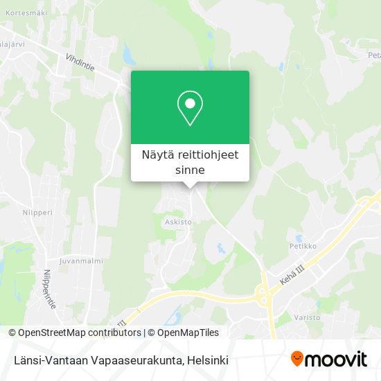 Länsi-Vantaan Vapaaseurakunta kartta