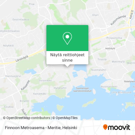 Finnoon Metroasema - Meritie kartta