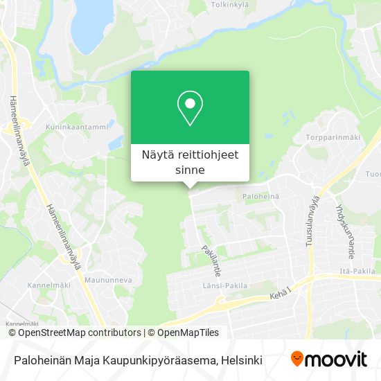 Paloheinän Maja Kaupunkipyöräasema kartta