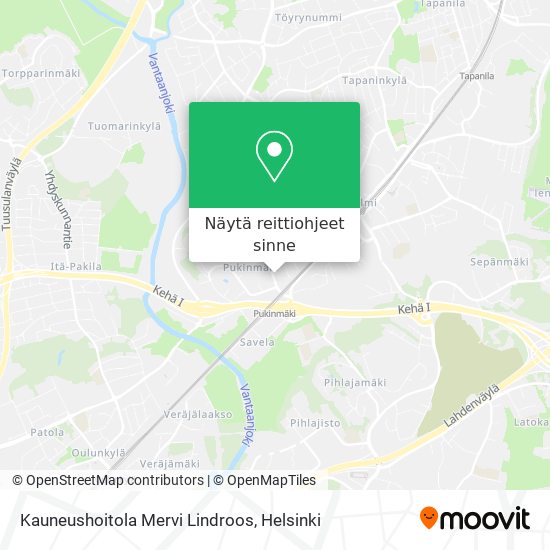 Kauneushoitola Mervi Lindroos kartta