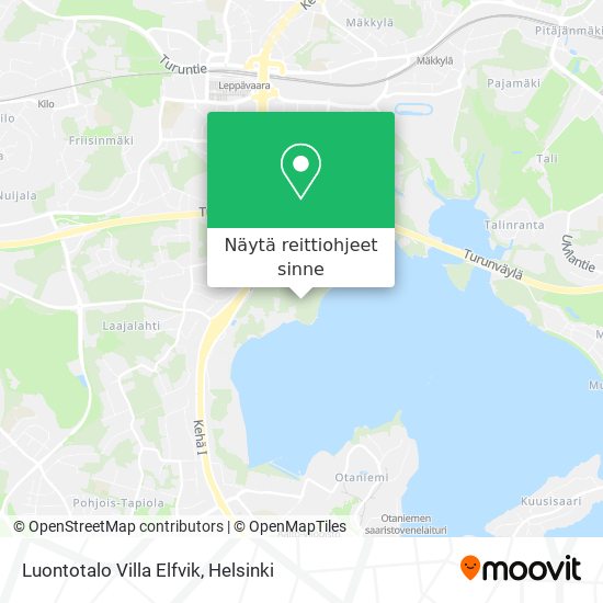 Luontotalo Villa Elfvik kartta