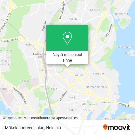 Mäkelänrinteen Lukio kartta