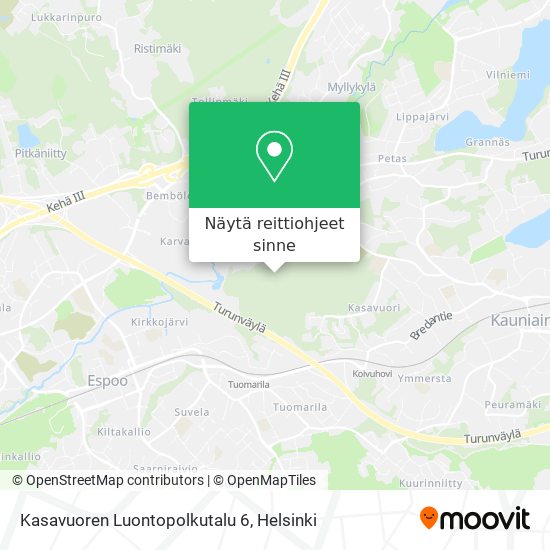 Kasavuoren Luontopolkutalu 6 kartta