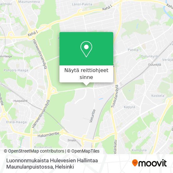 Luonnonmukaista Hulevesien Hallintaa Maunulanpuistossa kartta