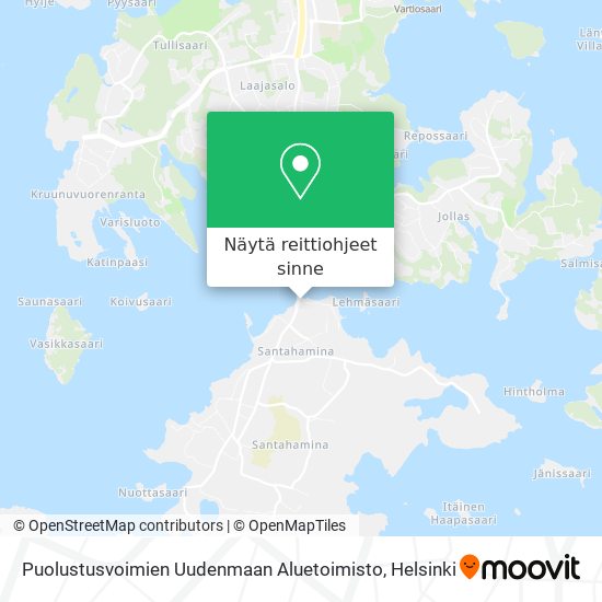 Puolustusvoimien Uudenmaan Aluetoimisto kartta