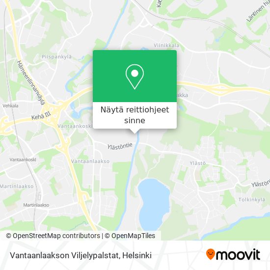 Vantaanlaakson Viljelypalstat kartta