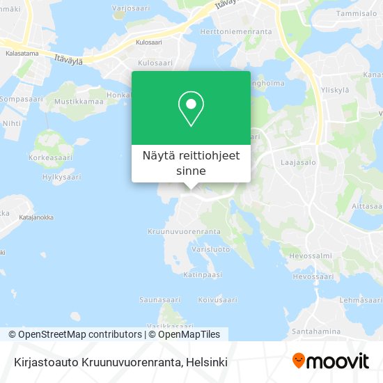 Kirjastoauto Kruunuvuorenranta kartta