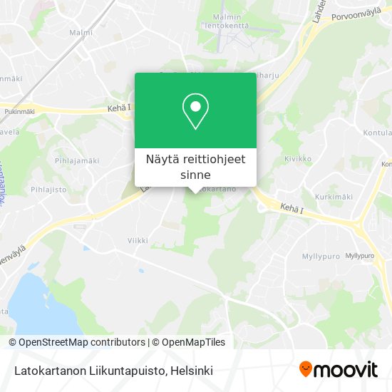 Latokartanon Liikuntapuisto kartta