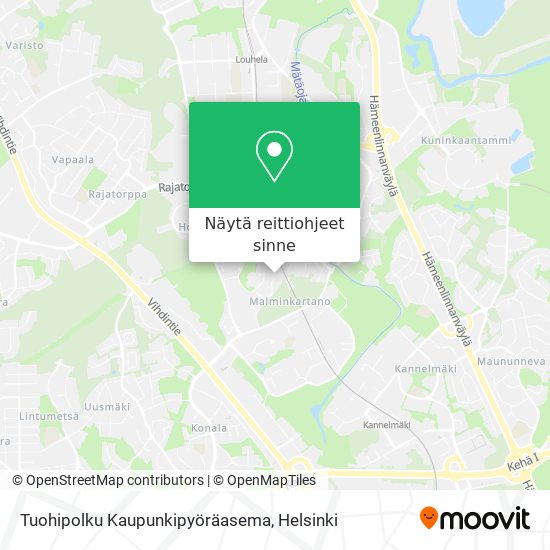 Tuohipolku Kaupunkipyöräasema kartta