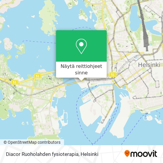Diacor Ruoholahden fysioterapia kartta