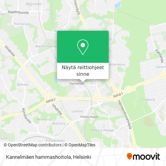 Kannelmäen hammashoitola kartta