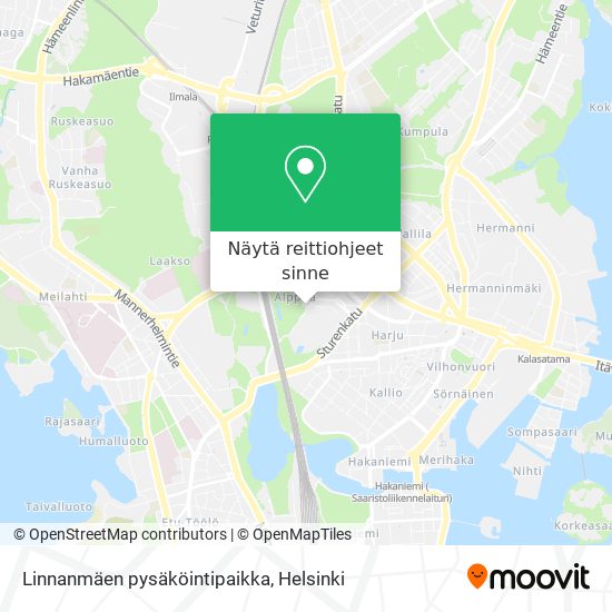 Linnanmäen pysäköintipaikka kartta