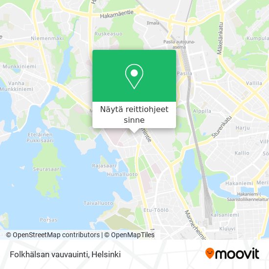 Folkhälsan vauvauinti kartta