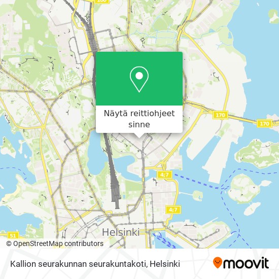 Kallion seurakunnan seurakuntakoti kartta