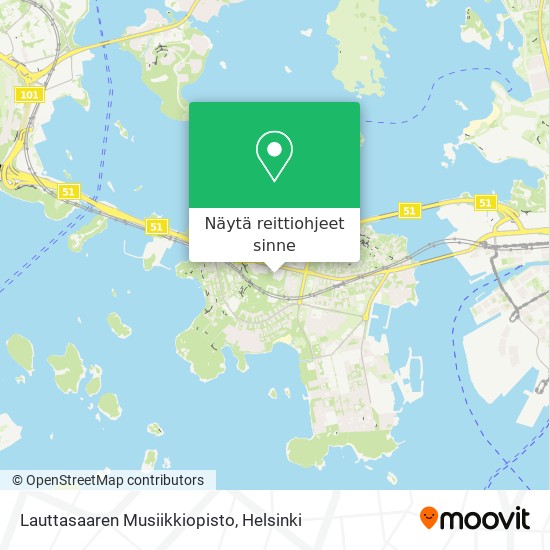 Lauttasaaren Musiikkiopisto kartta