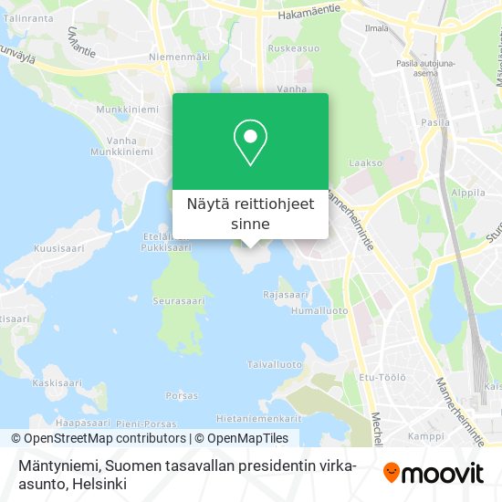 Mäntyniemi, Suomen tasavallan presidentin virka-asunto kartta
