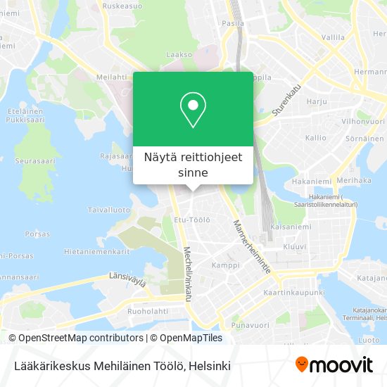 Lääkärikeskus Mehiläinen Töölö kartta