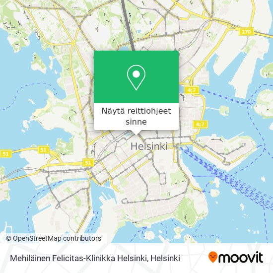 Mehiläinen Felicitas-Klinikka Helsinki kartta